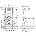 458.163.21.2 Duofix Инсталляция для подвес. унитаза, 112 см, со смывным бачком Delta 12 см, смывная клавиша Delta30, хром глянец (аналог 458.163.21.1) 458.163.21.2