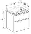 Geberit Smyle Square Шкафчик под раковину с двумя выдвижными ящиками, для раковины 60 см, высота 61.7 см, цвет "пекан" 500.352.JR.1