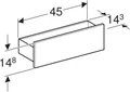 Настенная полка Smyle Square: B=45см, H=14.8см, T=15см, темно-серый / с порошковой окраской, матовый, белая / блестящая лакирован 500.362.00.1