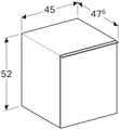 Боковой шкафчик Acanto 450 x 520 x 476 мм, фронтальная часть: лавовое стекло корпус: лавовый матовый — лакированный 500.618.JK.2