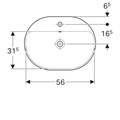 Geberit VariForm Раковина встраиваемая в столешницу эллиптической формы, 60х45 см, с отв. под смеситель, с отв. перелива 500.732.01.2