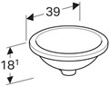 Geberit VariForm Раковина с установкой под столешницу круглой формы, D1=33 см, без отв. под смеситель, без отв. перелива 500.746.01.2