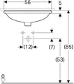 500.752.01.2 VariForm Раковина с установкой под столешницу овальной формы, Т1=50х40 см, без отв. под смеситель, с отв. перелива 500.752.01.2