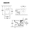 5660 HR01 O.NOVO Комбипак (5660R001 Унитаз 360х560, подвесной, DirectFlush + 9M38S101 Сиденье для унитаза, Quick Release, Soft Closing) 5660HR01