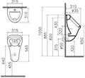 Arkitekt писсуар, подвод воды сверху VitrA 6202b003-0198
