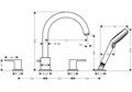71459670S Set HG Vernis Shape смеситель на край ванны на 4 отверстия (71459670+13244180), матовый черный 71459670S