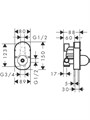 72449670S Set HG Rebris E смеситель для ванны встройка (72449670+31741180), матовый черный 72449670S