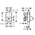 72459000S Set HG Rebris E смеситель для ванны встройка (72459000+31741180) 72459000S