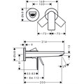 72568000S Set HG Rebris E смеситель для раковины из стены 2 отв. (72568000+13622180) 72568000S