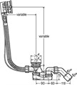 Simplex Trio Visign MT5 Слив-перелив с наливом для ванн c центр. сливом, наполн через перелив 725*40/50, плоск констр-я, хром, модель 6166.42 728014