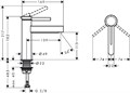76023670 HG Finoris смеситель для раковины 110,push-open, матовый черный 76023670