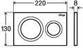 Prevista Панель смыва для унитазов Visign for Style 20, пластик, матовый черный, модель 8610.1 796389