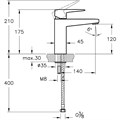 Смеситель Root Square для раковины, цвет хром A42731EXP