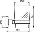IOM стакан с держателем матовый черный A9120XG