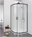Душевой уголок 1/4 круга, двери раздвижные 800x800x2000, профиль черный, стекло прозрачное (ПРОДАЕМ ИЗ НАЛИЧИЯ) AQ ARI RO 08020BL