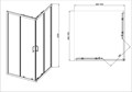 Душевой уголок квадратный, двери раздвижные 900x900x2000 профиль оружейная сталь, стекло прозрачное 6мм AQ.KV.090.1GM