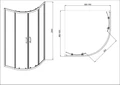 Душевой уголок 1/4 круга, двери раздвижные 900x900x2000, профиль хром, стекло прозрачное 6мм AQ.RO.090.1CH