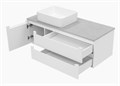 CARGO -120 Тумба подвесная с 2 ящ. 1 дв. белый + столешница + раковина УТ000024163