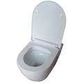 AQ0700-00 ПОЛАРИС унитаз подвесной безободковый, белый 360*518*360 мм, крышка-сиденье с механизмом плавного закрывания из дюропласта, крепеж AQ0700-01