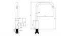 ВЕГА смеситель для кухни (квадратный излив), оружейная сталь AQ1080BGM