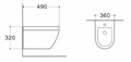 AQ1099-00 ЛЕЯ Биде подвесное 490*360*320, крепеж AQ1099-00
