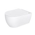 AQ1106L-00 ЕВРОПА Унитаз подвесной безободковый 525*360*260мм, тонкое сиденье с механизмом плавного закрывания, крепеж AQ1106L-00