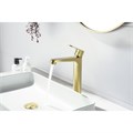 ОБЕРОН смеситель для раковины высокий 240, без донного клапана, шлиф. золото AQ1204BG
