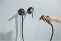 ЕВРОПА комплект для гигиенического душа встроенный 2 отв. (смеситель + гигиеническая лейка + шланг), оружейная сталь AQ1319BGM