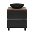 DAKOTA - 60 Тумба напольная 2 ящ.  (ДСП (Дуб Гал. Черный кварц) + раковина УТ000015710