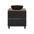 DAKOTA - 70 Тумба напольная 2 ящ.  (ДСП (Дуб Гал. Черный кварц) + раковина УТ000015716