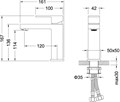 ЛИБРА смеситель для раковины 114, без донного клапана, матовый черный AQ1610MB