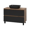 DAKOTA -100 Тумба напольная 2 ящ.  (ДСП (Дуб Гал. Черный кварц) + раковина УТ000014632