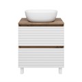 DAKOTA - 60 Тумба напольная 2 ящ.  (ДСП (Дуб Гал/ Белый) + раковина УТ000015711