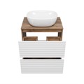 DAKOTA - 60 Тумба напольная 2 ящ.  (ДСП (Дуб Гал/ Белый) + раковина УТ000015711