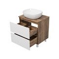 DAKOTA - 60 Тумба напольная 2 ящ.  (ДСП (Дуб Гал/ Белый) + раковина УТ000015711