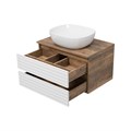 DAKOTA - 70 Тумба подвесная 2 ящ. (ДСП (Дуб Гал/ Белый) + раковина УТ000015714