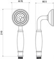 КЛАССИК ручной душ 65 1jet, матовый черный AQ2008MB