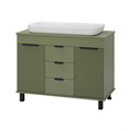 ENFIDA -100 Тумба напольная 3 ящ. зеленая мат. эмаль + раковина УТ000022697 ENFIDA -100 Тумба напольная 3 ящ. зеленая мат. эмаль + раковина УТ000022697