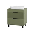 ENFIDA - 70 Тумба напольная 2 ящ. зеленая мат. эмаль + раковина УТ000022839
