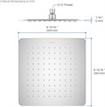 квадратный верхний душ 250*250*2 мм AQ2072CR