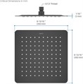 квадратный верхний душ 250*250*2 мм, матовый черный AQ2072MB