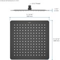 квадратный верхний душ 300*300*2 мм, матовый черный AQ2074MB