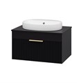 ENFIDA - 70 Тумба подвесная черная мат. эмаль 1 ящ. + раковина УТ000015094 ENFIDA - 70 Тумба подвесная черная мат. эмаль 1 ящ. + раковина УТ000015094