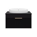 ENFIDA - 70 Тумба подвесная черная мат. эмаль 1 ящ. + раковина УТ000015094 ENFIDA - 70 Тумба подвесная черная мат. эмаль 1 ящ. + раковина УТ000015094
