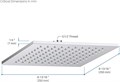 квадратный верхний душ 250*250*7 мм AQ2076CR