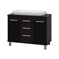 ENFIDA -100 Тумба напольная 3 ящ. черная мат. эмаль + раковина УТ000015095 - фото 38077