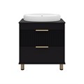 ENFIDA - 70 Тумба напольная 2 ящ. черная мат. эмаль + раковина УТ000015616