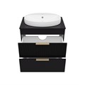 ENFIDA - 70 Тумба напольная 2 ящ. черная мат. эмаль + раковина УТ000015616