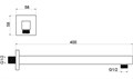 держатель верхнего душа настенный 400 мм, матовый черный AQ2177MB