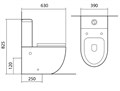 AQ2903-00 ЕВРОПА Унитаз напольный безободковый с бачком 630*390*825мм, горизонтальный выпуск, тонкое сиденье с механизмом плавного закрывания, крепеж AQ2903-00